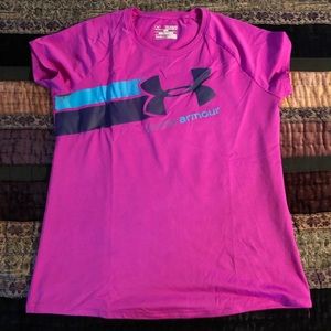 Purple Under Armour tee shirt. YXL.